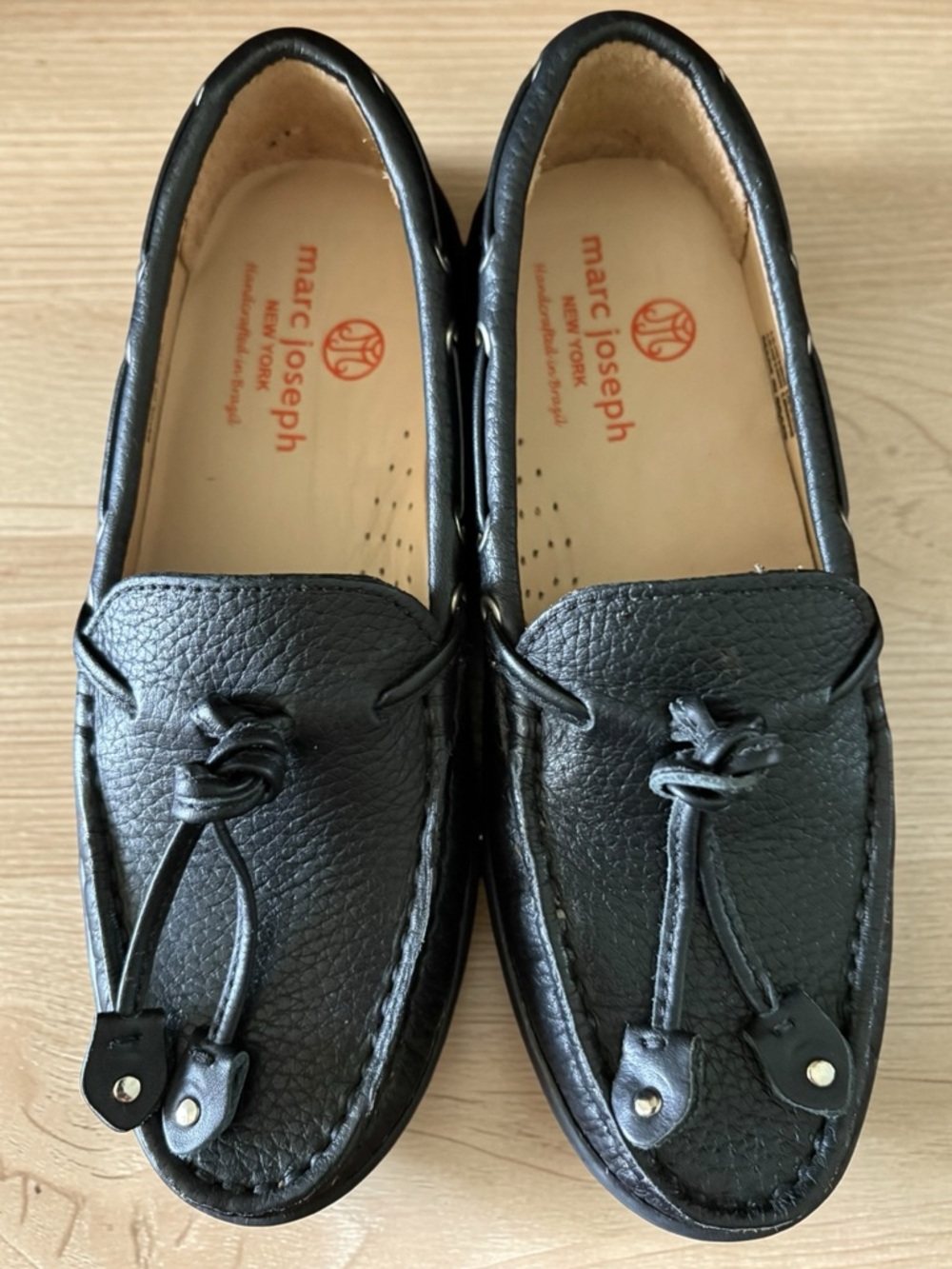 Marc Joseph NY Mott Street Pebbled Black Leather Driving Loafer | 1.5 Little Boy